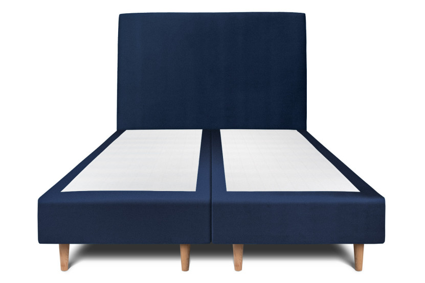 Lit 2x100x200 cm avec Tête de lit tapissée - Tissu Velours