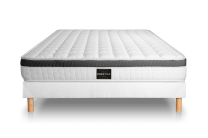 Ensemble Matelas Sommier 160x200 cm - Sommier Blanc (déjà monté) - Supérieur