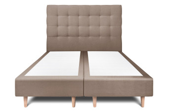 Lit 2x80x200 cm avec Tête de lit capitonnée - Tissu Velours