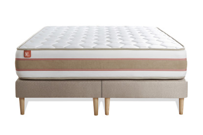 Ensemble Matelas Sommier 180x200 cm - 2 Sommiers Beige - Le Délicat