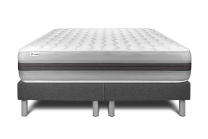 Ensemble Matelas Sommier 200x200 cm - 2 Sommiers Gris - Vitalspring Recover