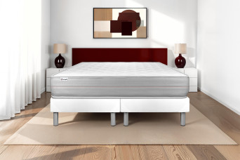 Ensemble Matelas Sommier 180x200 cm - 2 Sommiers Blanc - Vitalmemo