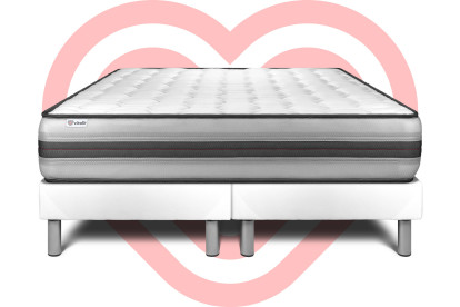 Ensemble Matelas Sommier 180x200 cm - 2 Sommiers Blanc - Vitalpower Recover