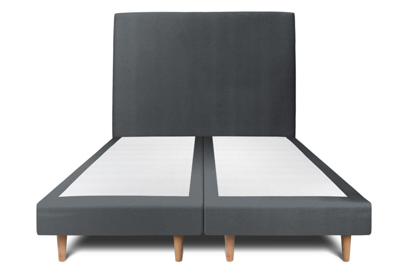 Lit 2x90x200 cm avec Tête de lit tapissée - Tissu Velours