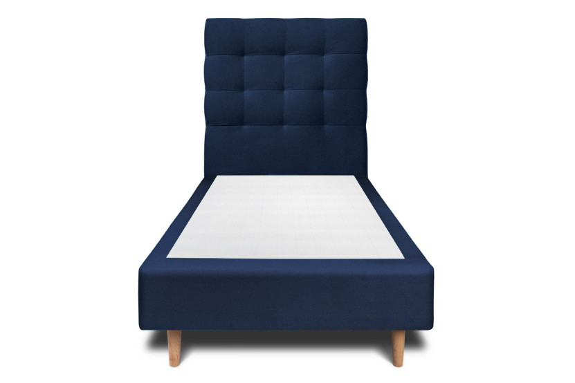 Lit 90x190 cm avec Tête de lit capitonnée - Tissu Velours