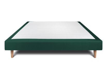 Sommier Tapissier 135x190 cm - H29 cm - Velours - Vert