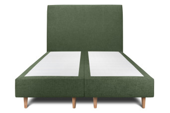 Lit 2x80x200 cm avec Tête de lit tapissée - Tissu Toile natté