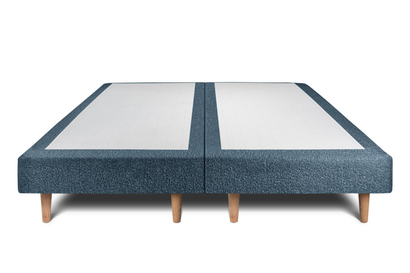 Lit 2x80x200 cm avec Tête de lit tapissée - Tissu Bouclette