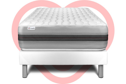 Ensemble Matelas Sommier 90x190 cm - Sommier Blanc (en kit) - Vitalspring Recover