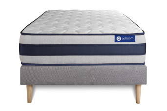 Ensemble Matelas Sommier 80x200 cm - Sommier Gris (en kit) - Actilatex Ergo
