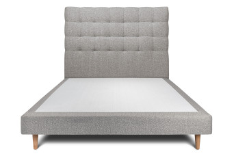Lit 140x190 cm avec Tête de lit capitonnée - Tissu Bouclette