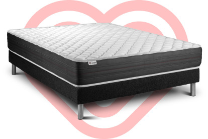 Ensemble Matelas Sommier 180x200 cm - Sommier Noir (en kit) - Vitalmemo One
