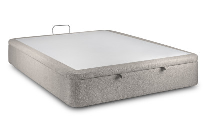 Sommier Coffre 160x200 cm - Bouclette - Gris