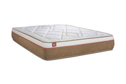Ensemble Matelas Sommier 180x200 cm - 2 Sommiers Beige - Le Soyeux
