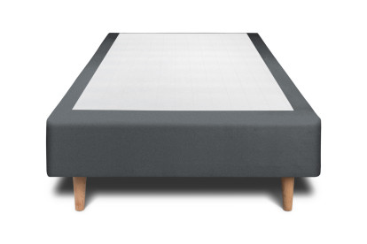 Lit 90x200 cm - Sommier tapissier H35 cm + tête de lit capitonnée - Tissu Velours Gris Anthracite