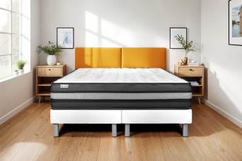Ensemble Matelas Sommier 180x200 cm - 2 Sommiers Blanc - Vital Power Zen