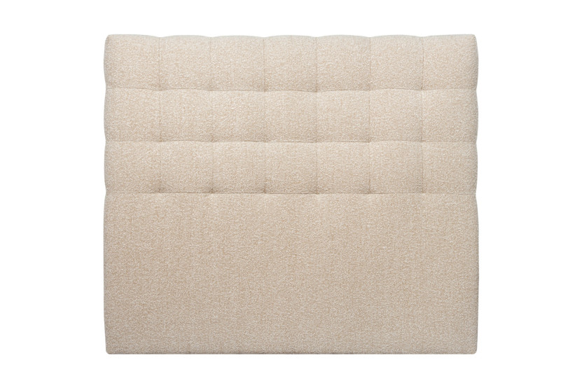 Tête de lit 160 cm Capitonnée - Tissu Bouclette Beige Clair