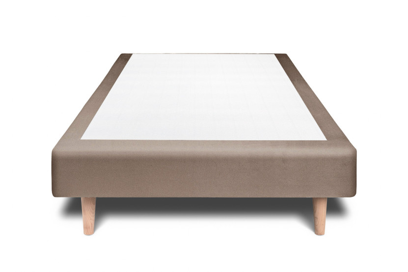 Lit 90x200 cm avec Tête de lit capitonnée - Tissu Velours