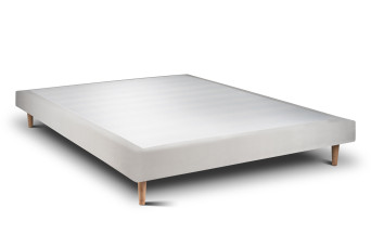 Sommier Tapissier 160x200 cm (déjà monté) - Velours - Gris Clair