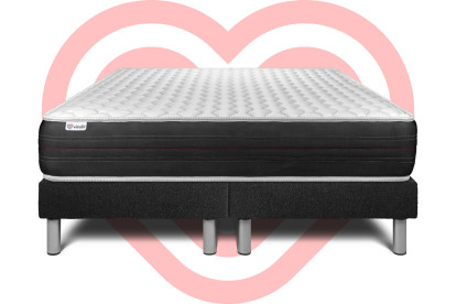 Ensemble Matelas Sommier 160x200 cm - 2 Sommiers Noir - Vitalspring
