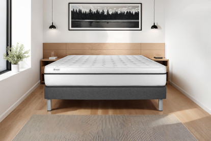 Ensemble Matelas Sommier 90x200 cm - Sommier Gris (en kit) - Vital Spa