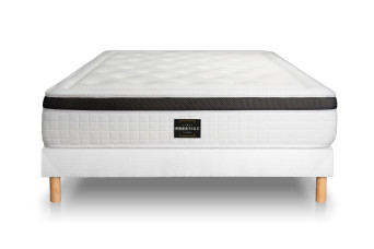 Ensemble Matelas Sommier 160x200 cm - Sommier Blanc (en kit) - Privilège