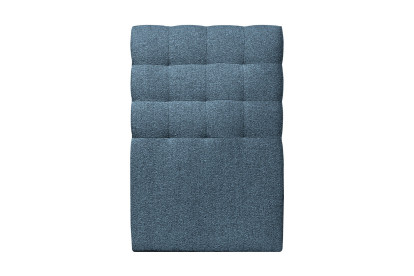 Lit 90x200 cm - Sommier tapissier H35 cm + tête de lit capitonnée - Tissu Bouclette Bleu
