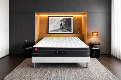 Ensemble Matelas Sommier 180x200 cm - Sommier Blanc (en kit) - Boost