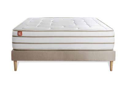 Ensemble Matelas Sommier 180x200 cm - Sommier Beige (en kit) - Le Douillet