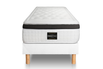 Ensemble Matelas Sommier 90x200 cm - Sommier Blanc (en kit) - Privilège