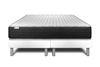 Ensemble Matelas Sommier 160x200 cm - 2 Sommiers Blanc - Vitalmemo One