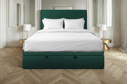 Sommier Coffre 160x200 cm - Velours - Vert