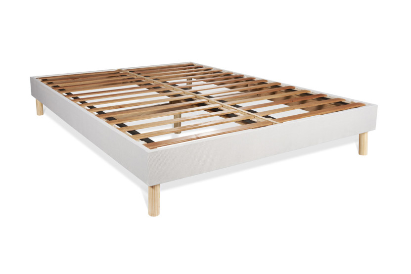 Ensemble Matelas Sommier 140x200 cm - Sommier Blanc (en kit) - Actimemo Confort