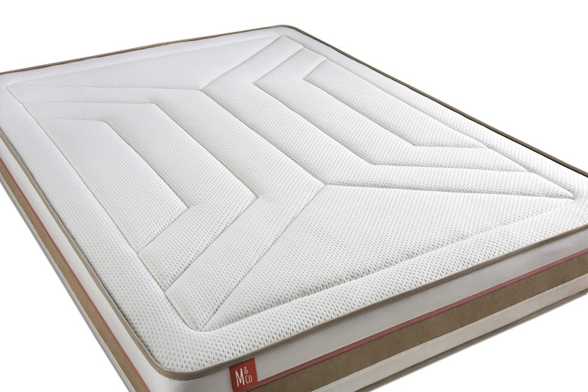 Ensemble Matelas Sommier 140x190 cm - Sommier Beige (déjà monté) - Le Tendre