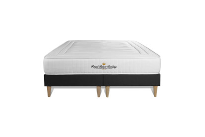 Ensemble Matelas Sommier 160x200 cm - 2 Sommiers Noir - Nottingham