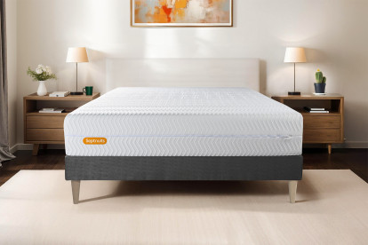 Ensemble Matelas Sommier 200x200 cm - Sommier Gris (en kit) - Memo Bio