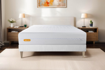 Ensemble Matelas Sommier 140x200 cm - Sommier Blanc (en kit) - Memo Bio