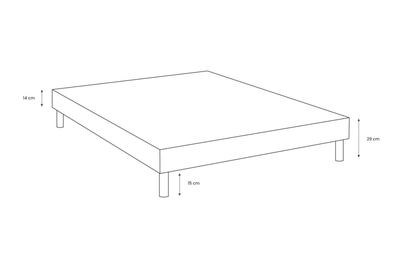 Sommier Tapissier 150x190 cm (déjà monté) - Velours - Gris Bleute