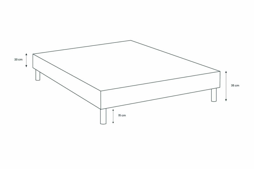 Lit 150x190 cm avec Tête de lit capitonnée - Tissu Toile natté