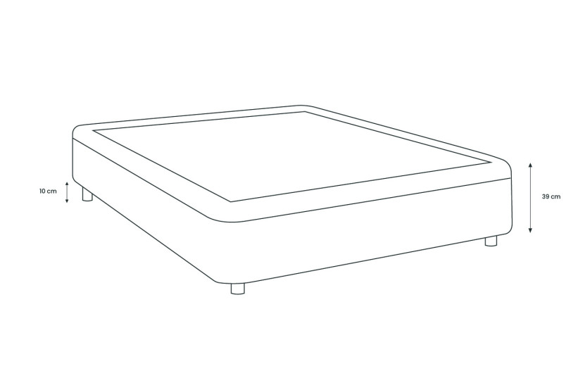 Lit coffre 200x200 cm avec Tête de lit à lignes - Tissu Bouclette