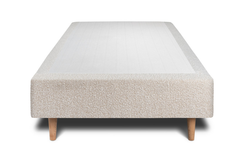 Sommier Tapissier 90x200 cm (déjà monté) - Bouclette - Beige Clair