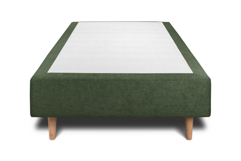 Sommier Tapissier 90x200 cm (déjà monté) - Toile Nattée - Vert Kaki