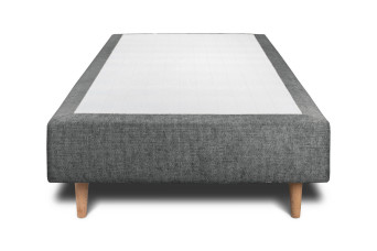 Sommier Tapissier 100x200 cm (déjà monté) - Toile Nattée - Gris Anthracite