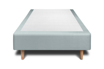 Sommier Tapissier 90x200 cm (déjà monté) - Velours - Gris Bleute