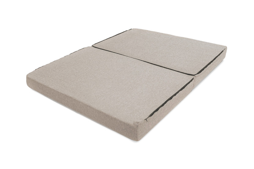 Canapé droit convertible et modulable 2 places - Tissu imperméable - Gris