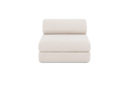 Canapé d'angle 6 places - 3 modules convertibles : Canapé 3 places + Fauteuil + Pouf - Tissu extérieur Beige clair