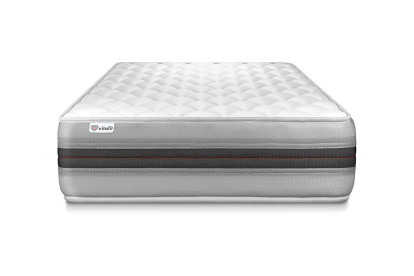 Ensemble Matelas Sommier 90x190 cm - Sommier Blanc (déjà monté) - Vitalmemo Back