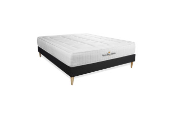 Ensemble Matelas Sommier 150x190 cm - Sommier Noir (en kit) - Balmoral