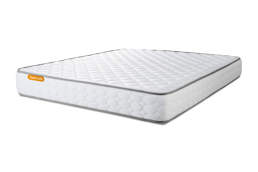Pack lit complet 140x200 cm - Matelas + Sommier Blanc (en kit) + 2 oreillers + Couette - Memo