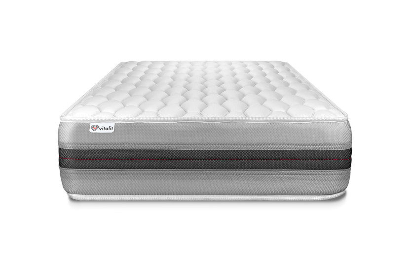 Ensemble Matelas Sommier 90x200 cm - Sommier Gris (en kit) - Vitalspring Recover